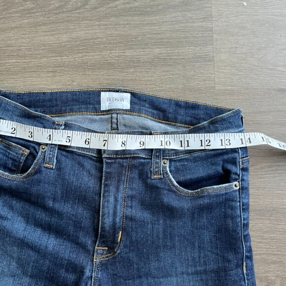 Hudson Jeans Dark Blue Mid-Rise Skinny Jeans with Raw Hem - Picture 5 of 12
